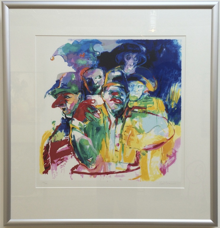 Lou Thissen: zeefdruk met mooie lijst titel: " Carnaval " verkocht voor € 120!