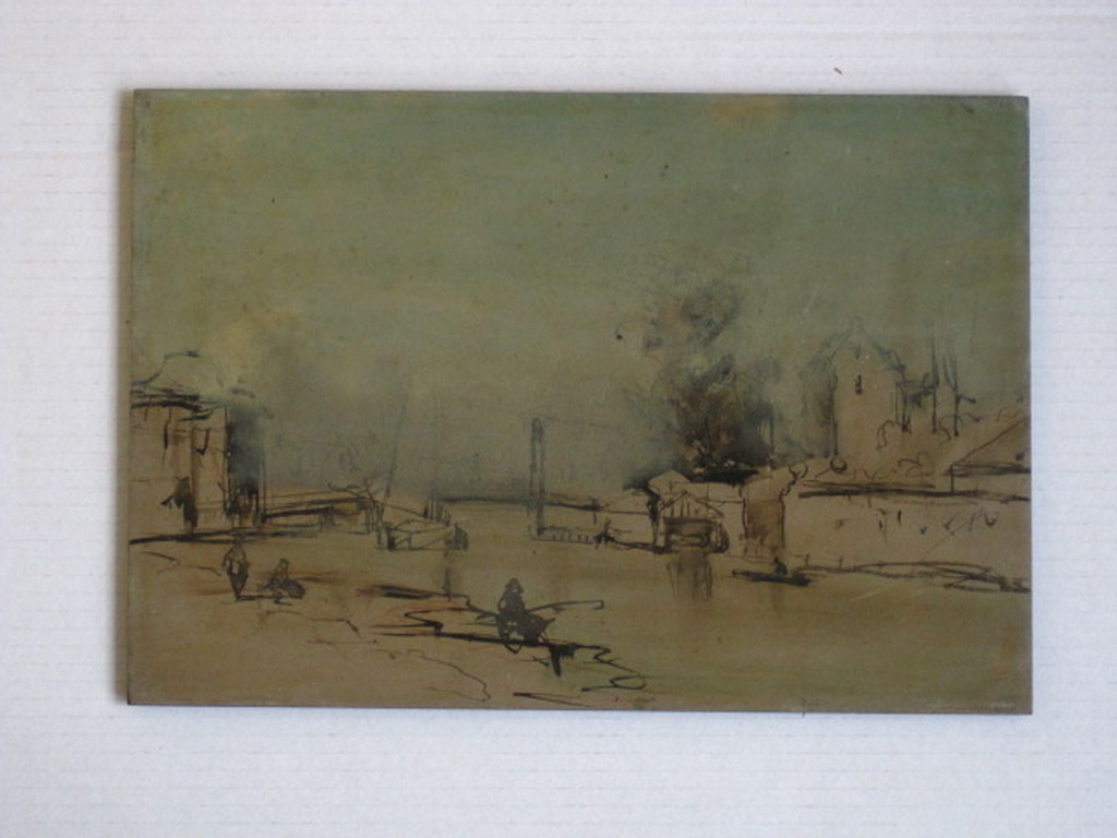 toegeschr. aan J.B.Jongkind 1819-1891 "Amsterdam Kostverlorenvaart" aquarel kopen? Bied vanaf 1!