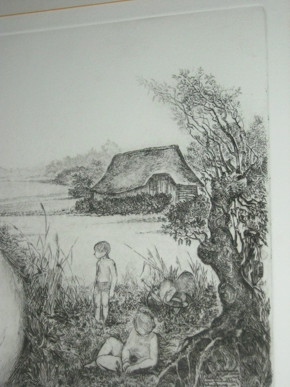 Jan Keustermans : Grafiek : Kinderen in Landschap kopen? Bied vanaf 25!
