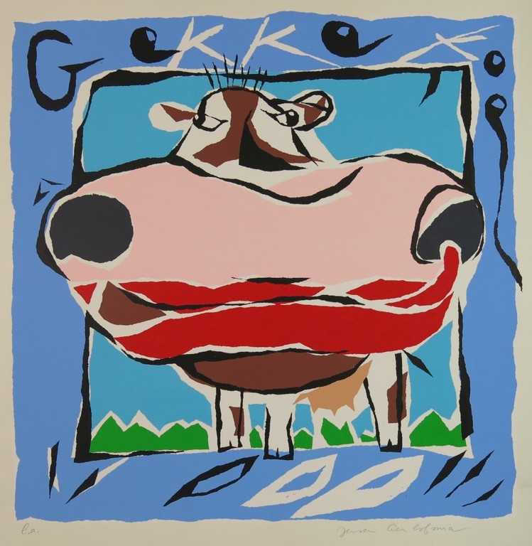 Jeroen Gerlofsma: Zeefdruk, Gekke koe kopen? Bied vanaf 20!