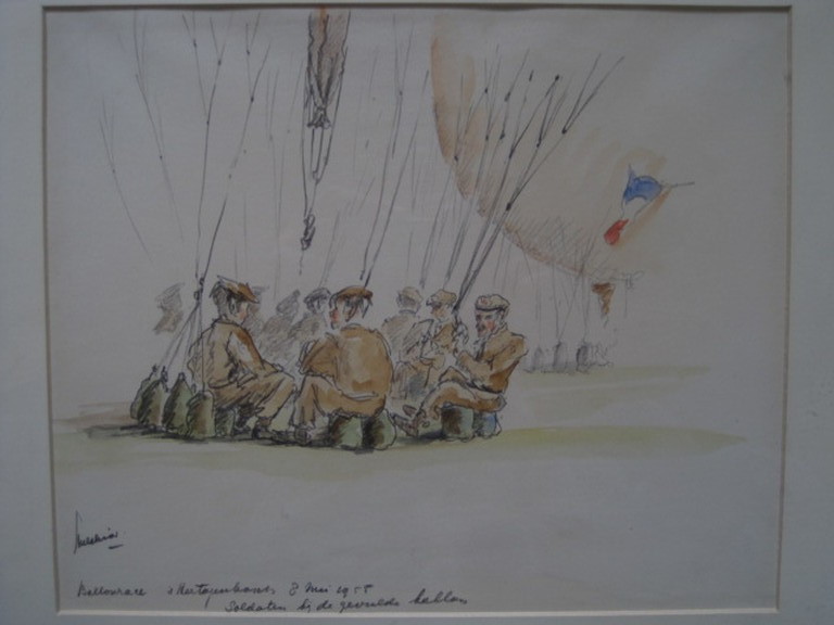 oude pasteltekening "Balonrace 's Hertogenbosch 8 mei 1955"onduidelijk gesigneer kopen? Bied vanaf 1!