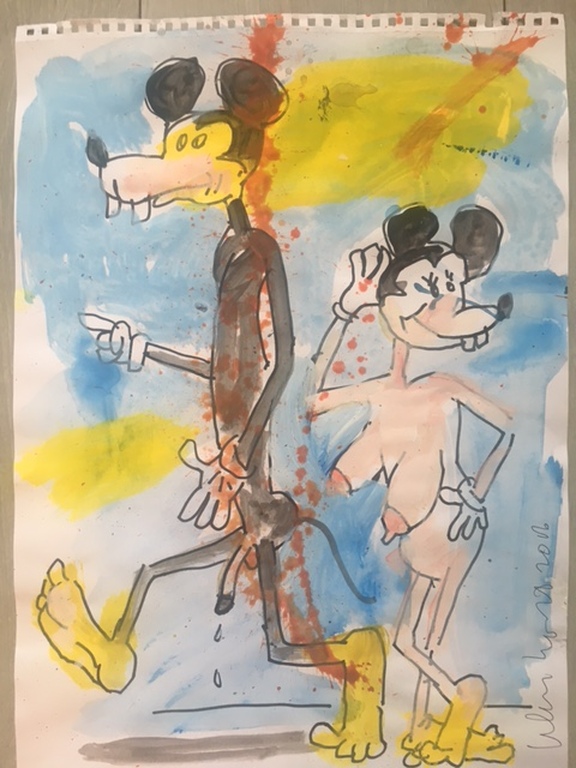 Klashorst, Peter - Tekening / Aquarel - uit de serie Mickey Mouse kopen? Bied vanaf 1!