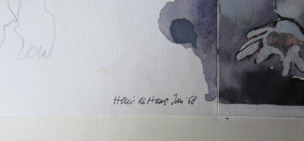 HENRI DE HAAS AQUAREL OP BOARD 1968 DOGTROEP kopen? Bied vanaf 1!