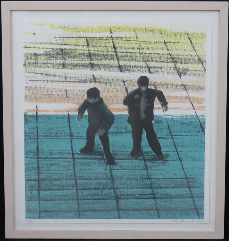 Koen Vermeule: Zeefdruk, Zonder titel -Ingelijst verkocht voor € 80!