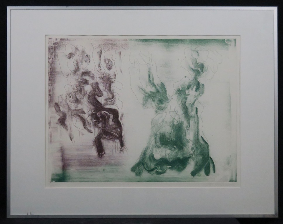 Jan Sierhuis: Ets, Zonder titel - Ingelijst verkocht voor € 95!