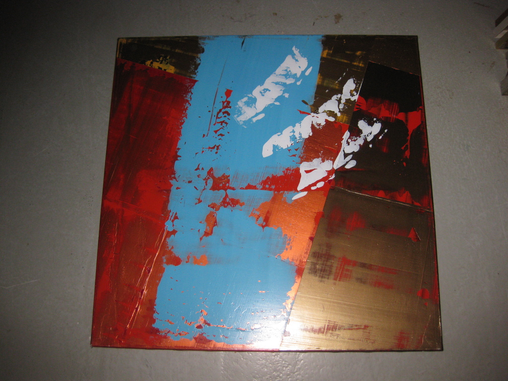 Apart abstract schilderij - 80x80 cm - ongesigneerd kopen? Bied vanaf 10!