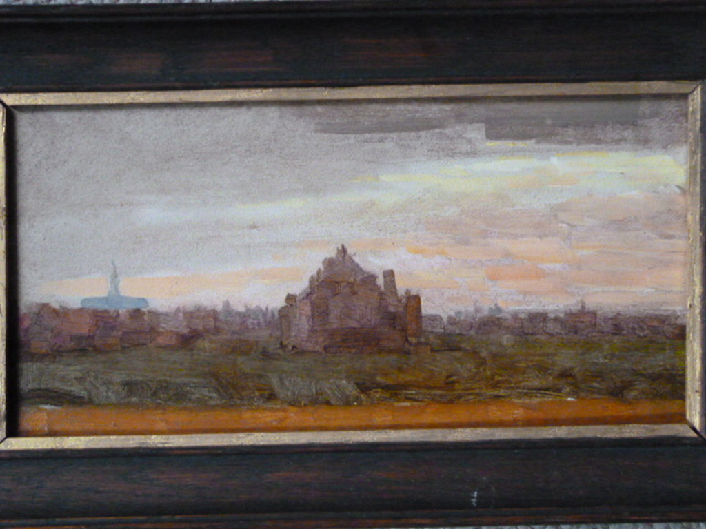 Gerrit Willem Dijsselhof - olieverf - St.Bavo bij Haarlem verkocht voor € 165!