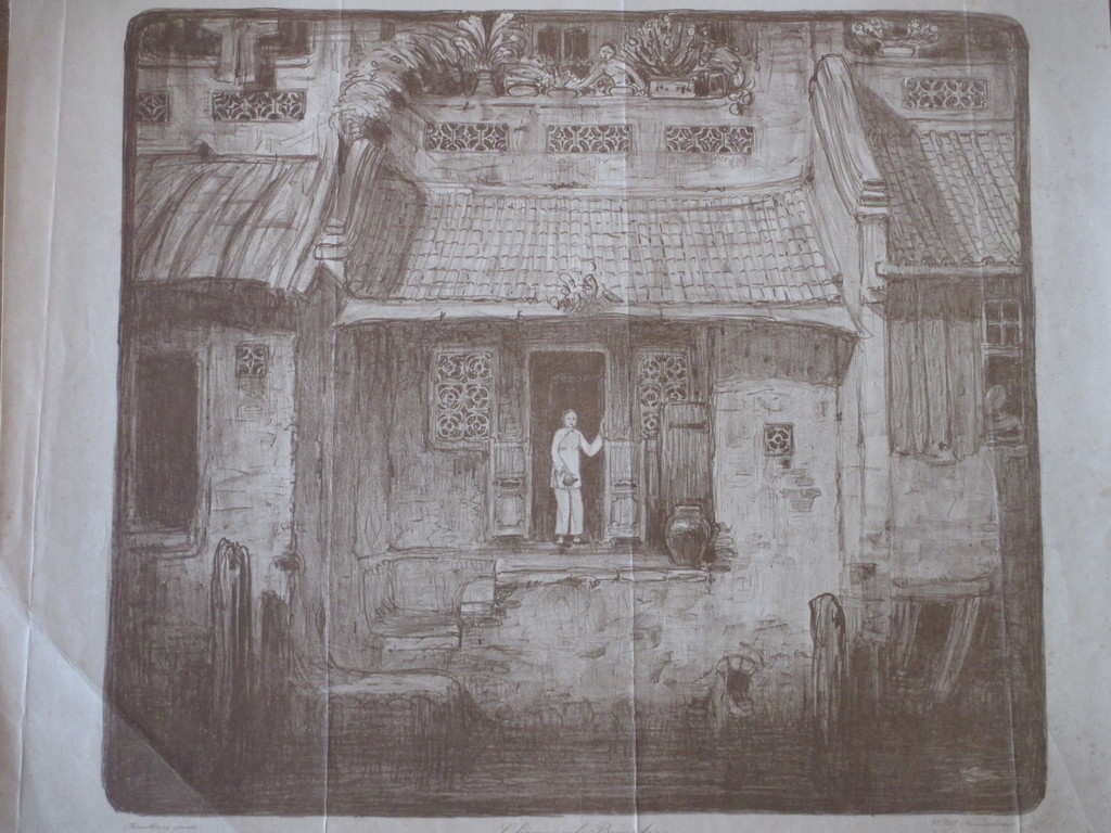 Wijnand O.J.Nieuwenkamp, Chineesch Buurtje Batavia, Litho kopen? Bied vanaf 1!