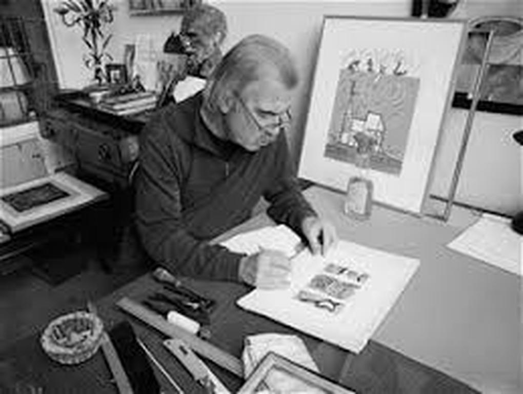 Fraai gelijste Pastel "landschap Dordogne Frankrijk" van graficus Joop Russon   kopen? Bied vanaf 1!