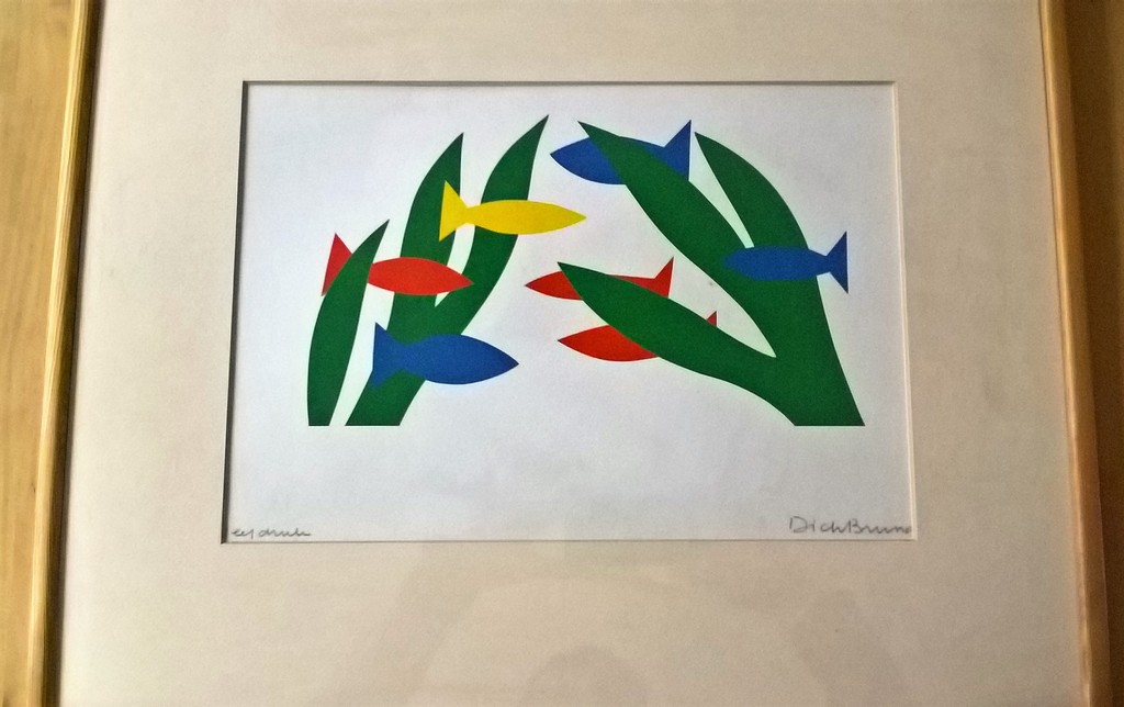 DIck Bruna, Zeefdruk, Vissen verkocht voor € 295!