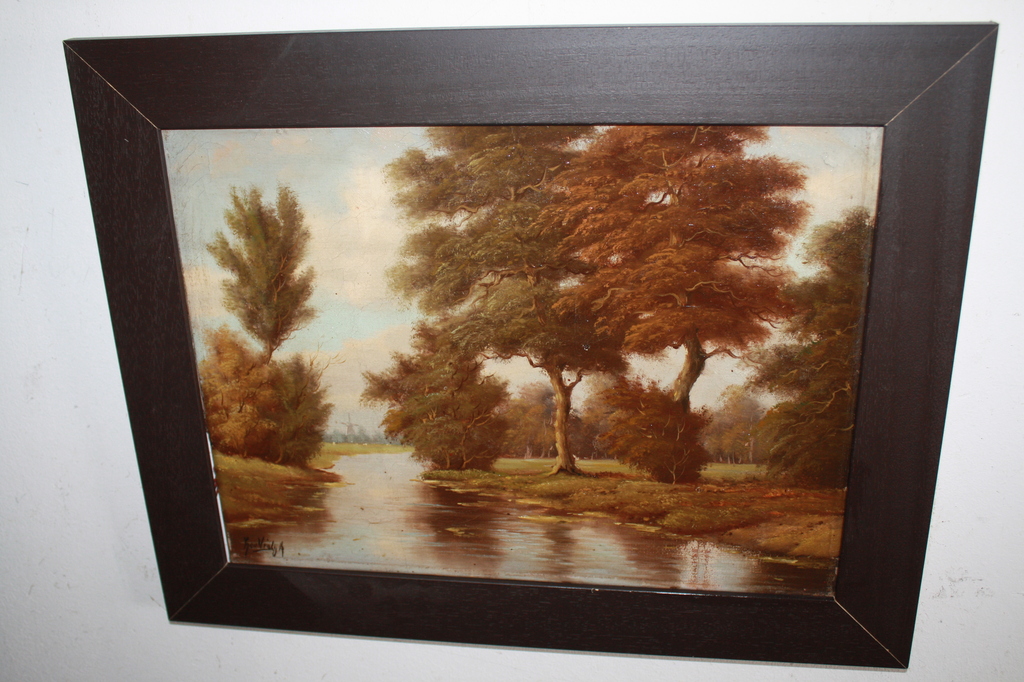 LEO VROLIJK - PARK LANDSCHAP MET MOLEN IN VERTE kopen? Bied vanaf 1!