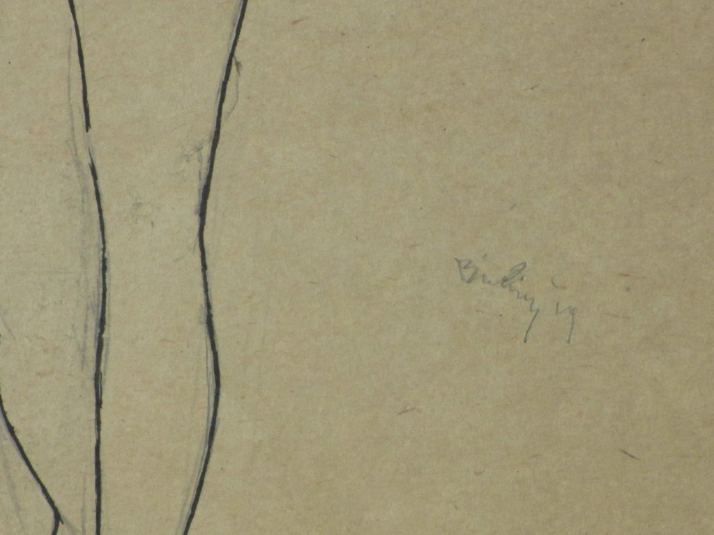 Herman Bieling - Herman Bieling, Staand naakt, Inkttekening kopen? Bied vanaf 1!