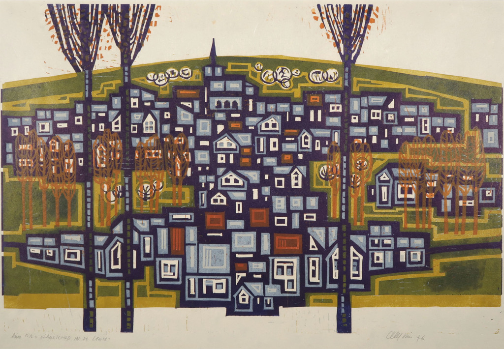 Akke Sins: Lino, Landschap in de lente kopen? Bied vanaf 20!