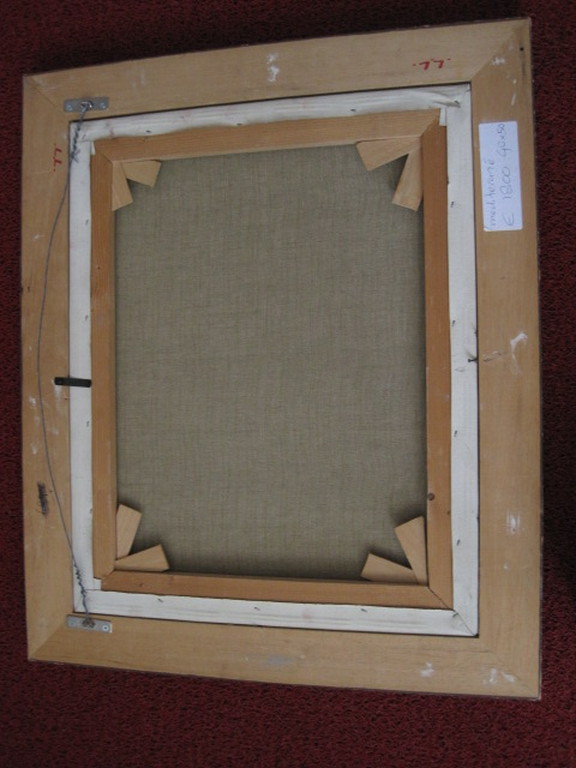 kleurrijk olieverfschilderij "zwemplezieraan de kust" onduidelijk gesigneerd  kopen? Bied vanaf 1!