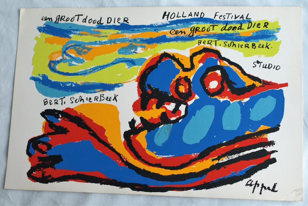 Karel Appel : Zeefdruk , Een groot dood Dier – Holland Festival 1963  kopen? Bied vanaf 1!