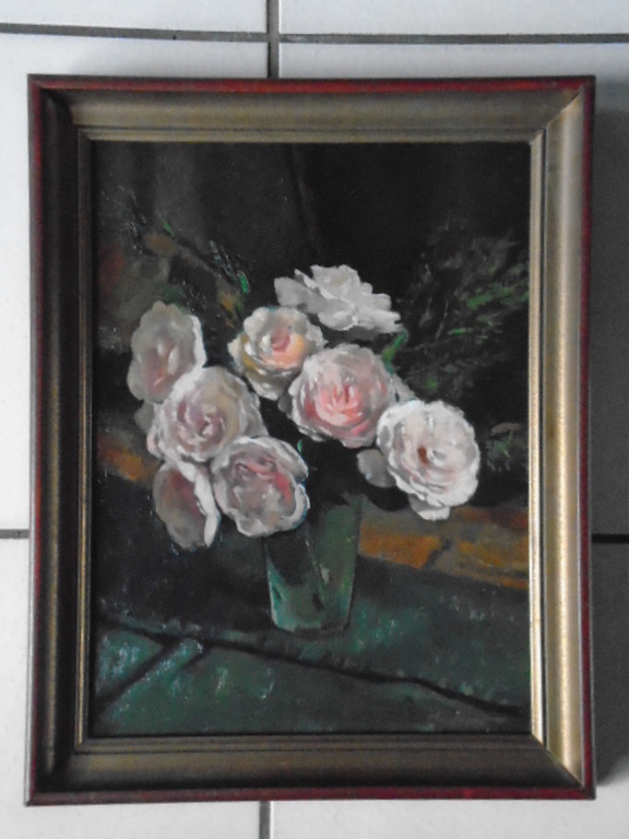 Otto B. de Kat - olieverf - Rozen in vaas kopen? Bied vanaf 695!