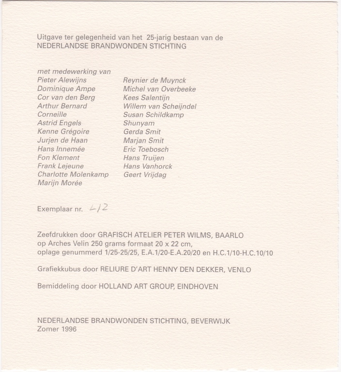Hans Innemee, zeefdruk, 1996 kopen? Bied vanaf 125!
