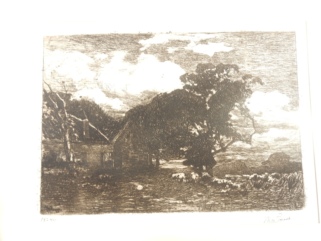 Willem de Zwart, ets, Boerderij tussen de Bomen kopen? Bied vanaf 50!