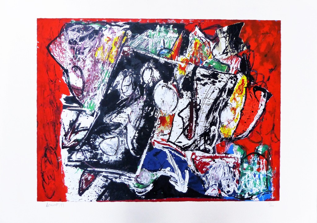 Doucet,zeefdruk op papier, verkocht voor € 125!