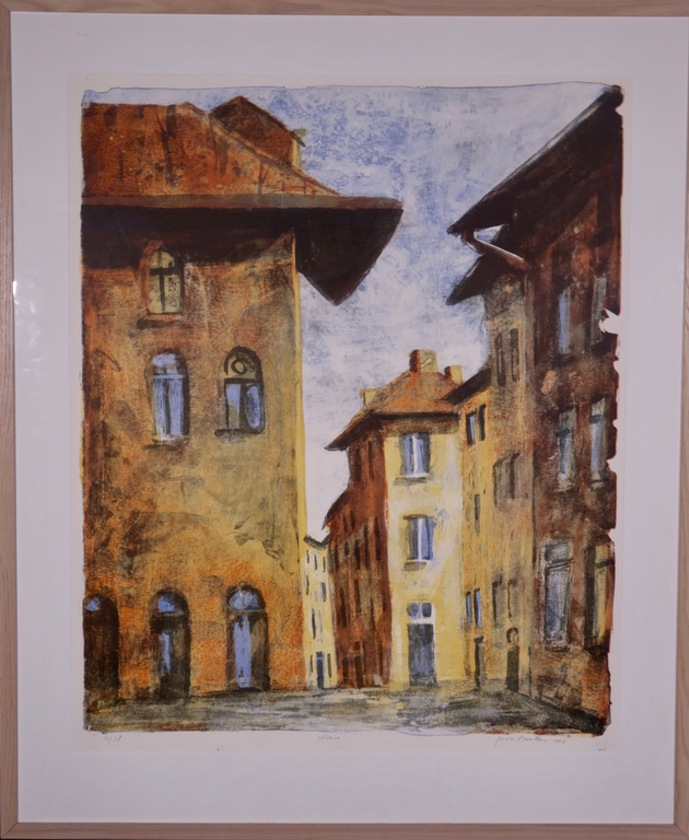 Jeroen Hermkens: Litho, Volterra - Ingelijst (Zeer groot) kopen? Bied vanaf 50!