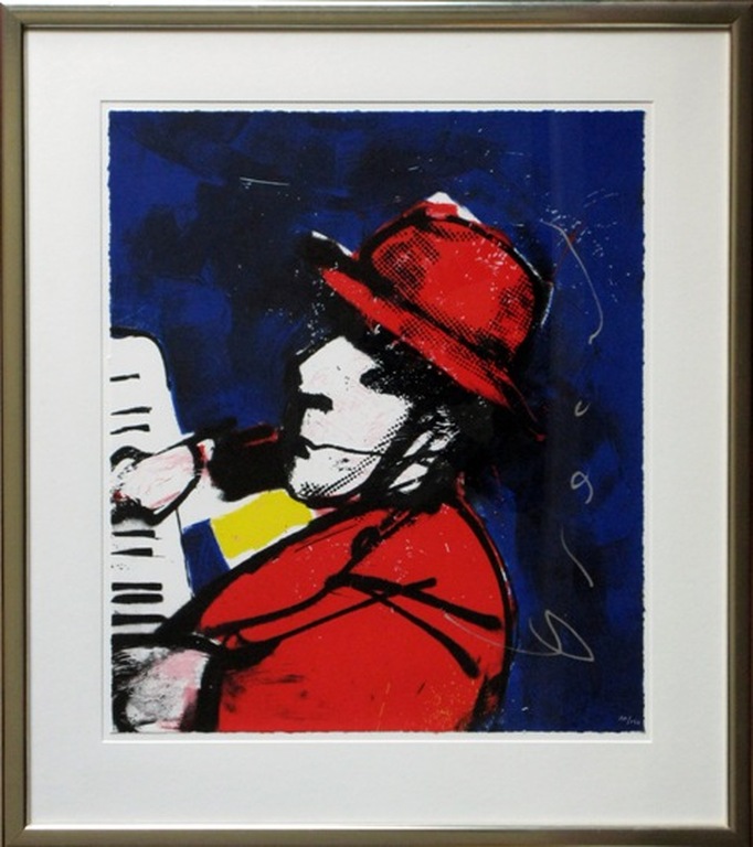 HERMAN BROOD - groot (XL) modern zelfportret - gesigneerd en MOOI INGELIJST. kopen? Bied vanaf 325!