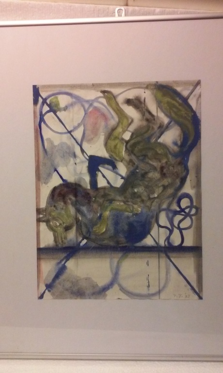 Aquarel op papier valend paard 93 in een mooie lijst  kopen? Bied vanaf 1!