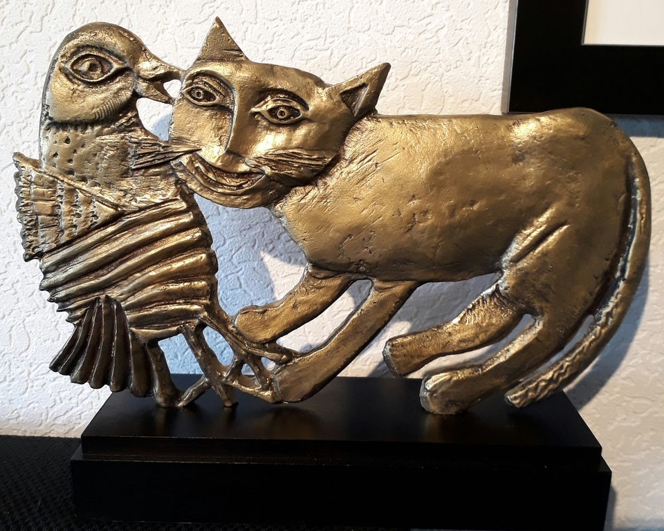 Corneille sculptuur groot Chat Amoureaux de l'Oiseau kopen? Bied vanaf 850!