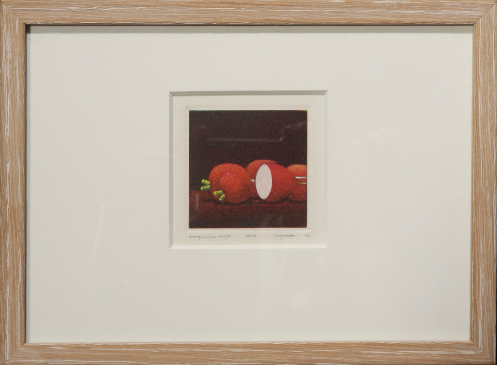 Lot met 4 werken van Joop Vegter: Mezzotint, Doorgesneden radijs.. - lijstjes kopen? Bied vanaf 60!