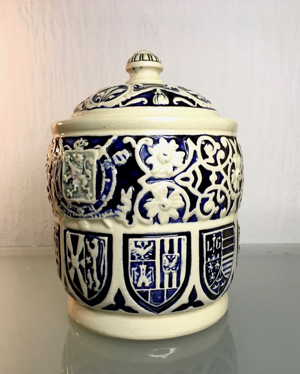 Simon Peter Gerz   - Union fait la Force - Grote Belgische dekselpot -1900's kopen? Bied vanaf 24!