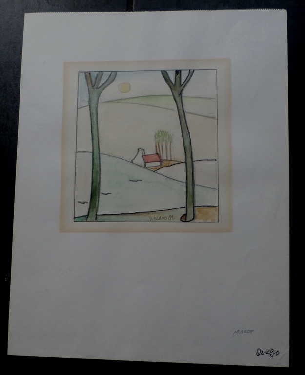 Toon Tieland - potloodtekening - 1986 kopen? Bied vanaf 75!