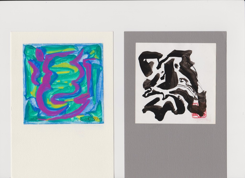 Ernst Vijlbrief (1934-2010) 2 tekeningetje geplakt op karton kopen? Bied vanaf 25!