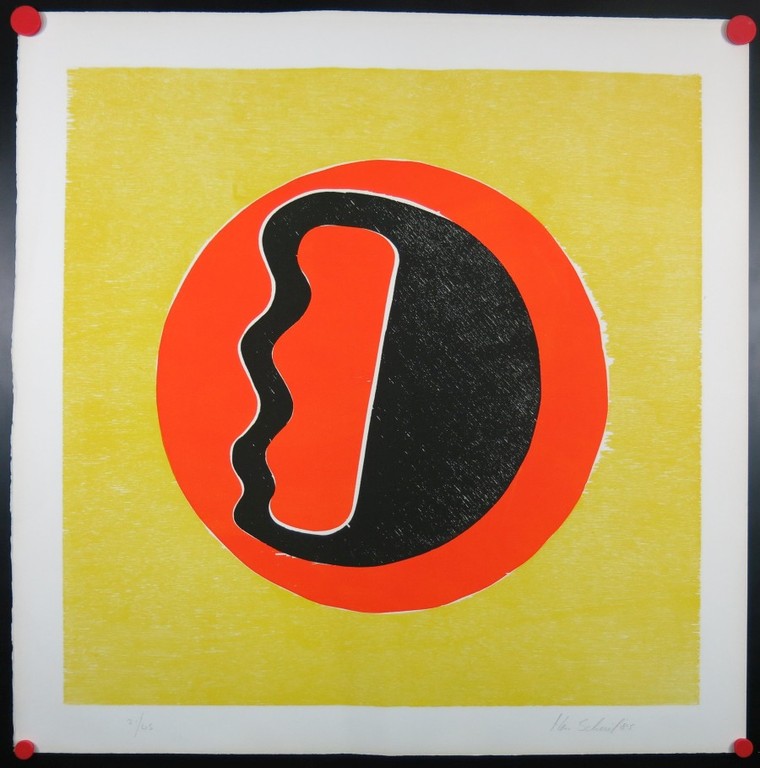 Han Schuil: Houtsnede/Litho, Abstracte compositie kopen? Bied vanaf 50!