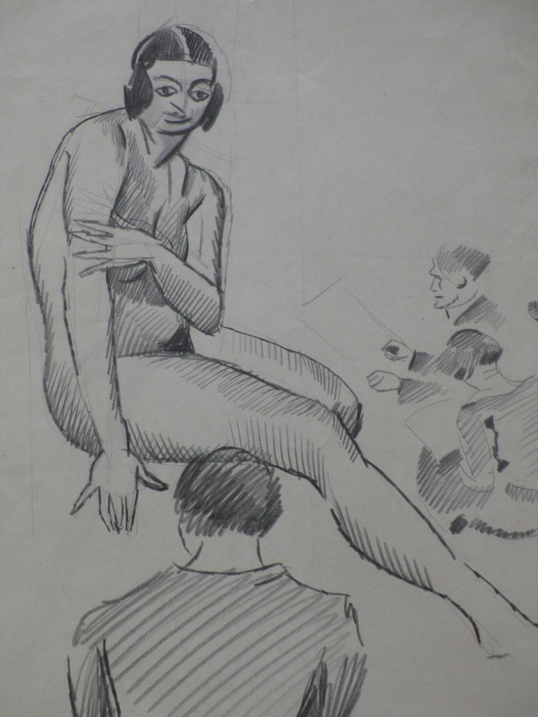 Herman Bieling, Model in de Tekenklas, Tekening 1925 kopen? Bied vanaf 1!