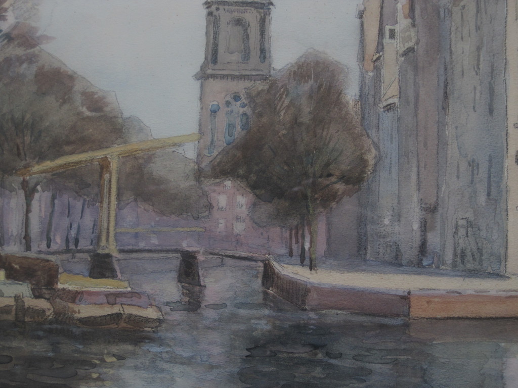 J.H.Melcher Tilmes 1847-1920 aquarel Amsterdam Zuiderkerk Groenburgwal  kopen? Bied vanaf 1!