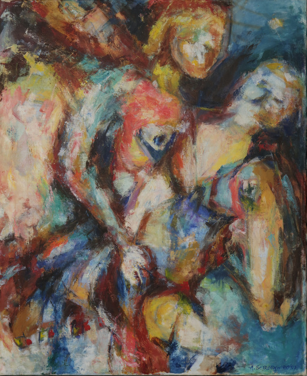 Ardie Setropawiro: Olieverf op doek, Djaran Kepang - Ingelijst kopen? Bied vanaf 70!