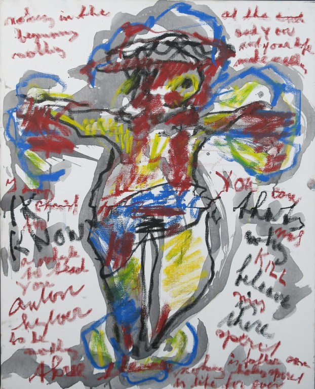 Anton Heyboer: Gemengde techniek op doek, Nothing is the beginning (groot) kopen? Bied vanaf 450!