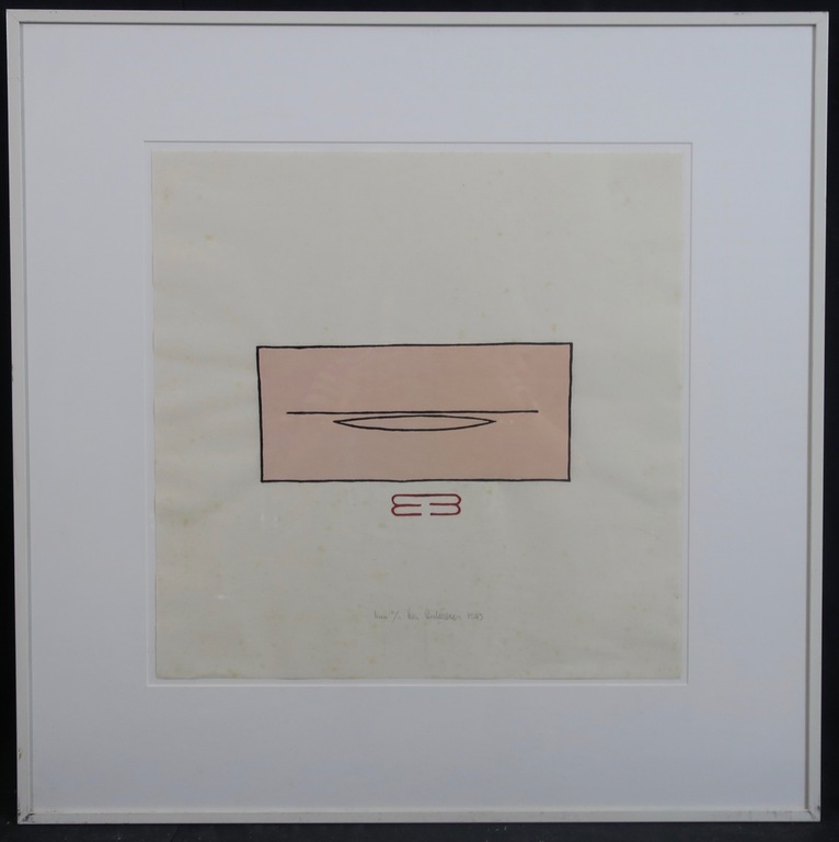 Cees Andriessen: Lino op Rijstpapier, Zonder titel - Ingelijst kopen? Bied vanaf 1!