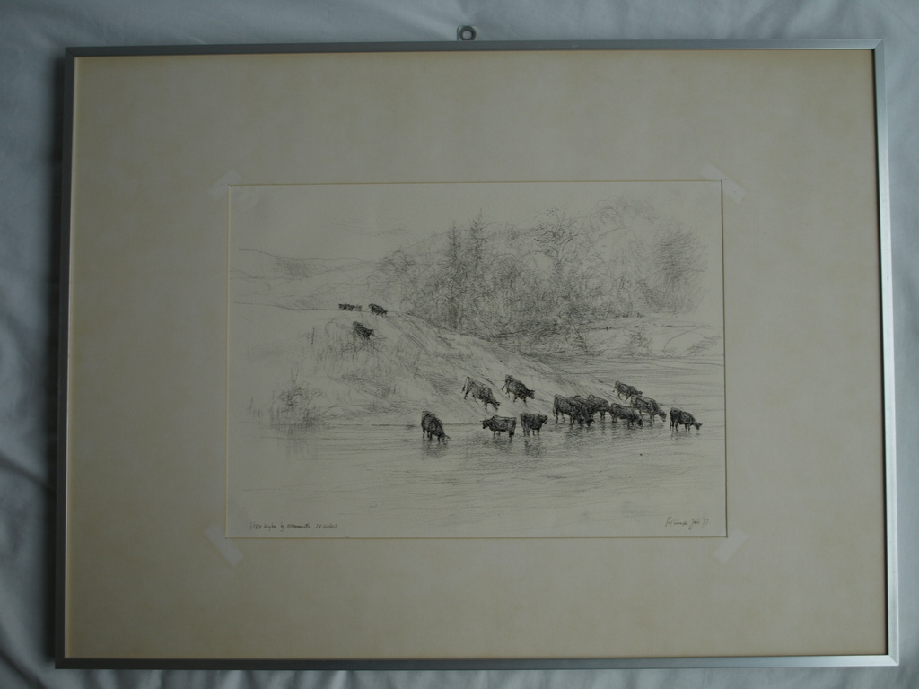 Piet Klaasse : Tekening – River Wye, Wales – gesigneerd & ingelijst - 1977 kopen? Bied vanaf 25!