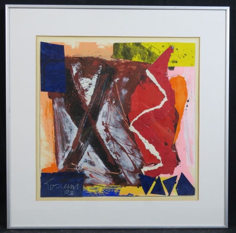 Bep Toscani: Gemengde techniek, Zonder titel III - Ingelijst verkocht voor € 40!