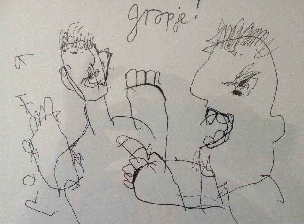 Herman Brood - originele tekening - inkt (uit injectienaald op papier/ingelijst verkocht voor € 110!