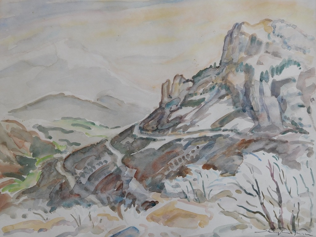 Jan Sluijters Junior, Aquarel, "Col de Rousset". verkocht voor € 80!
