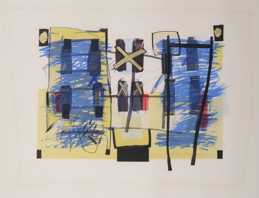 Pieter Vermeulen: Gemengde techniek op papier, Z.T. - Ingelijst kopen? Bied vanaf 1!