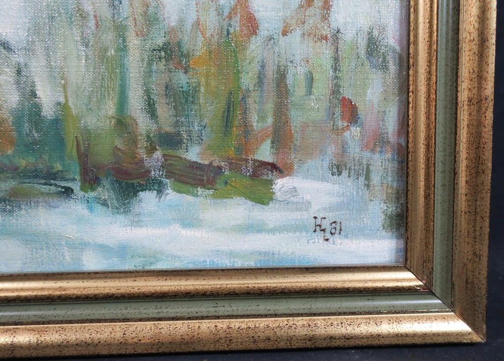 Herman Lievers: Olieverf op doek, Drents dorp in de winter - Ingelijst kopen? Bied vanaf 1!