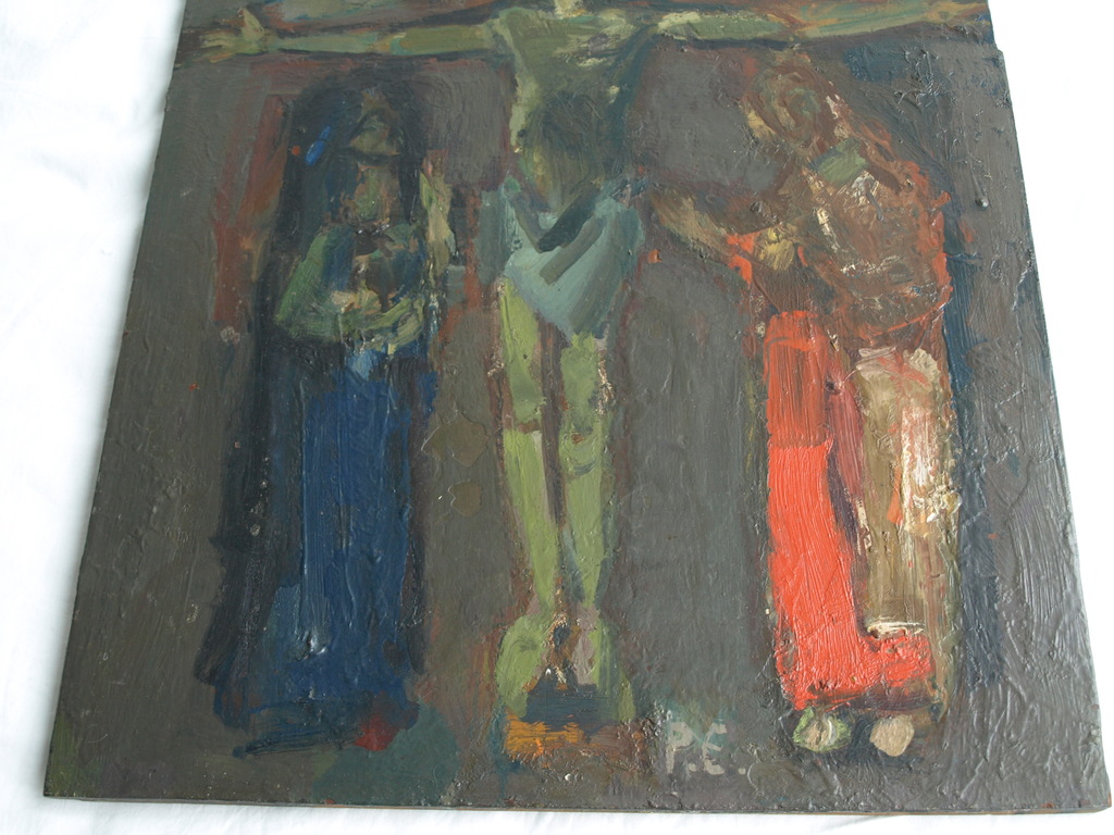 Peter Engels : Olieverf op paneel, Jezus Christus – gesigneerd – ca 1950 kopen? Bied vanaf 175!