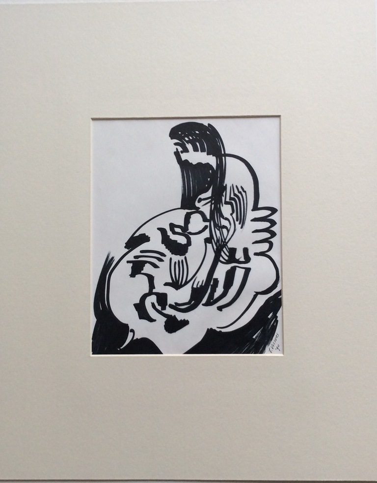 Jack Vissers - pentekening op papier 1990 kopen? Bied vanaf 20!