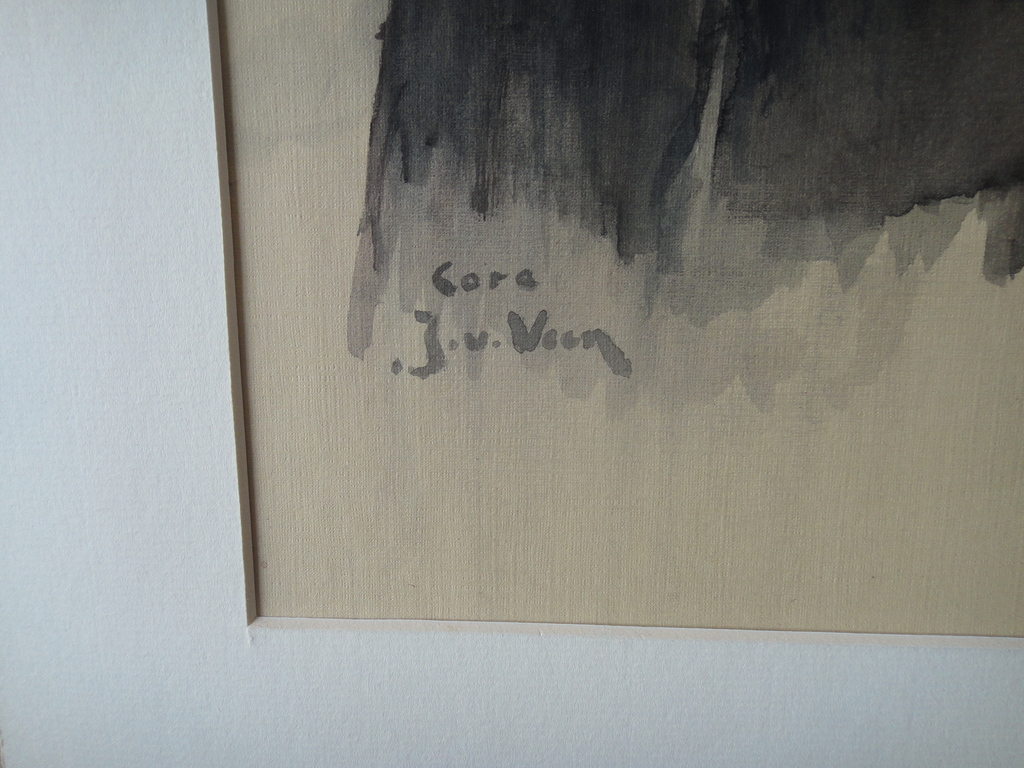 Jaap van Veen, aquarel, jaren '70 portret van Cora kopen? Bied vanaf 1!