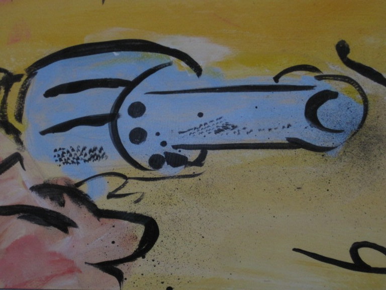 ORIGIN Herman Brood GOUACHE "voor pistolen Paul" uit collectie Belastingdienst ! kopen? Bied vanaf 1!