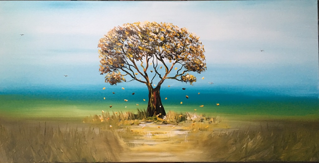 Gena- De Geluksboom- Acrylverf op doek verkocht voor € 300!