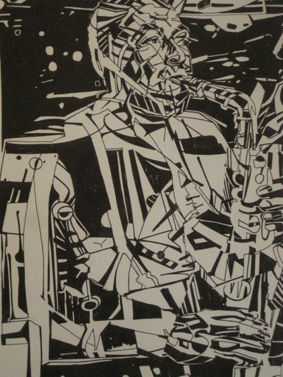 Nelson Stevens (1938-) Litho "Charlie Bird Parker" attributed to Sam Middleton kopen? Bied vanaf 1!