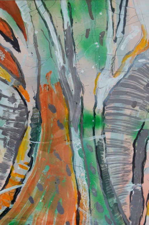 Arhan Gunermengi: Acryl op papier, Zonder titel -Ingelijst kopen? Bied vanaf 59!